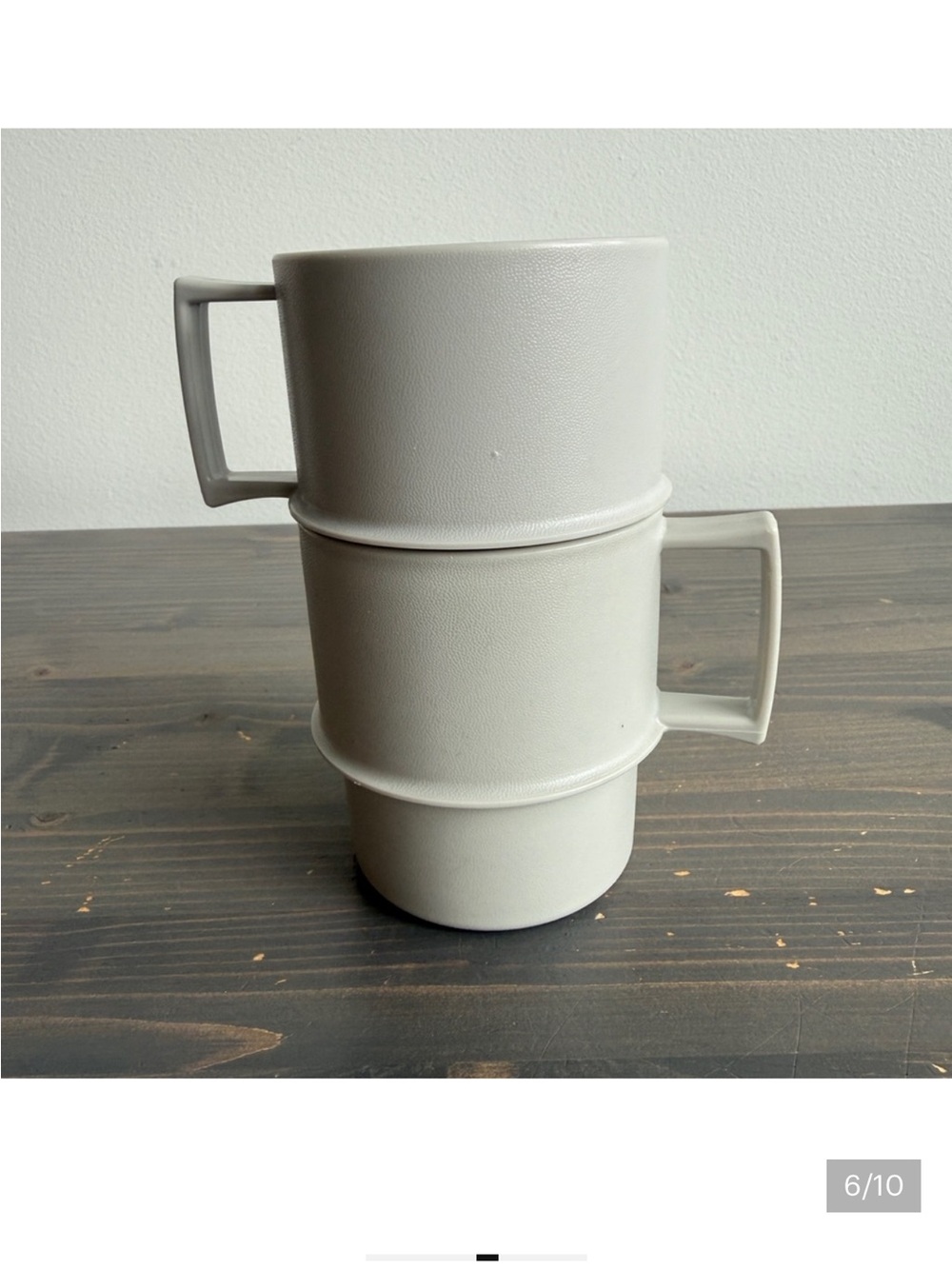 2 x vintage stackable Tupperware mugs - Picture 4 of 6